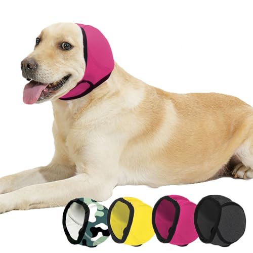 BAMY Schwimmen, wasserdichte Hundeohrmuscheln, beruhigend, große Hundeohren, Duschhaube zum Gehörschutz für Bad zur Fellpflege (Rosa, S (Kopfumfang 25,4 - 38,1 cm) von BAMY