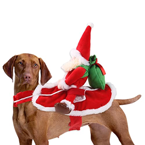 BAMY Weihnachtsmannkostüm für Hunde, Cowboy-Kleidung, lustige Katzenbekleidung für Weihnachten, Party, Größe XL (Brustumfang 73-82 cm) von BAMY