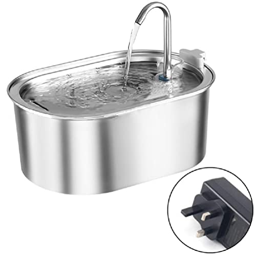 Cats Water Fountains Automatic Pet Dogs Drinking Bowl Stainless Steel Dispenser with Filter & Pump 100oz cats fountains stainless steel drinking water bowl quiet small pet automatic water dogs von BANAN