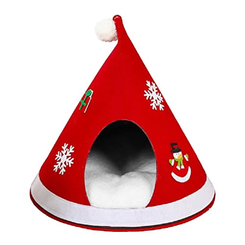 Haustierzelt in Weihnachtsbaumform, weiches Bett für kleine Hunde und Katzen, selbstwärmend, maschinenwaschbar, Höhlendesign, Katzenbetten für Indoor-Katzen von BANAN