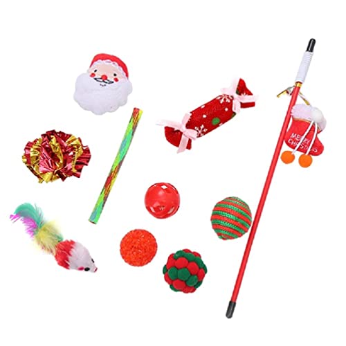 Pet Cats Toy Christmas Stocking Set with Bell and Fake Mouse Toy Interactive Toy Combination Set Sock Pet Supplies cats toy interactive for indoor cats plush christmas pet toy for cats cats toy for von BANAN