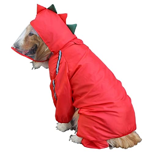 Wasserdichter Regenmantel für Hunde mit Ponchos, Hoodie mit transparenter Krempe, 8 Größen zur Auswahl, verstellbare Haustier-Regenjacke mit Leinenloch, Hunderegenjacke mit Kapuze von BANAN