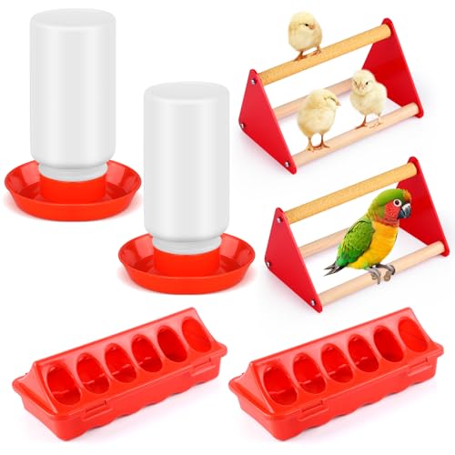 6-teiliges Futter- und Bewässerungs-Set für Küken, 2 automatische Trinker aus Kunststoff, 2 Flip-Top-Geflügel-Futterstelle, 2 Hühner-Starter-Set für Stall und Brut für kleines Geflügel, Baby, Küken, 6-teiliges Futter- und Bewässerungs-Set für Küken, 2 automatische Trinker aus Kunststoff, 2 Flip-Top-Geflügel-Futterstelle, 2 Hühner-Starter-Set für Stall und Brut für kleines Geflügel, Baby, Küken, von BANBAN