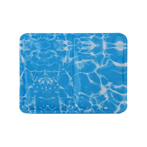 BANGHA Kühlmatte Hund,Kühlmatte für Hunde Kaltes Bett for Hunde, mit Gel gefülltes Kühlkissen for Haustiere – wasserdichtes PVC-Hundebett mit Heißverbundkanten, verhindert Hitzschlag(Blue,M) von BANGHA