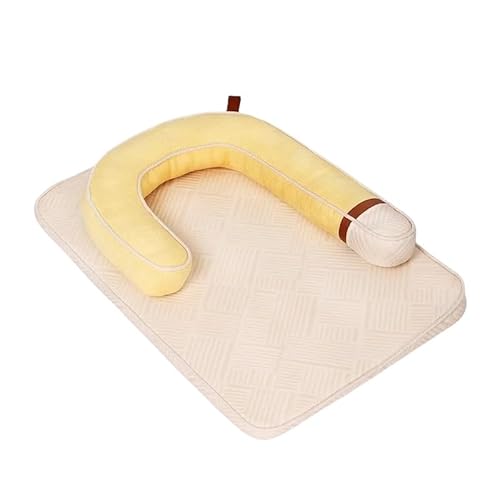 BANGHA Kühlmatte Hund,Kühlmatte für Hunde Kühlendes Haustier-Pad - Orthopädische Gel-Matte for Katzen und Hunde, hautfreundliches, atmungsaktives Pad mit chiropraktischer Unterstützung(Yellow) von BANGHA