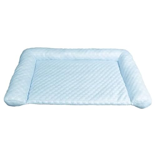 BANGHA Kühlmatte Hund,Kühlmatte für Hunde Kühlendes Sommer-Set aus Eisseide und Bett for Hunde und Katzen – atmungsaktives, tragbares Kühlpad for Haustiere(Blue,120x80) von BANGHA