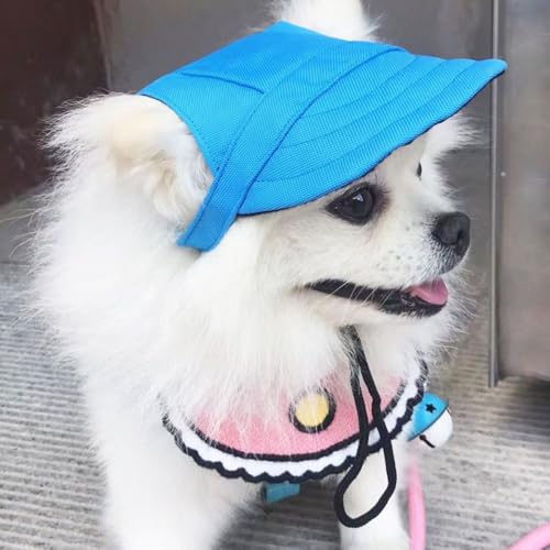 Hundemütze,Hunde Cappy 2 Stück Sport-Baseballkappe for Hunde mit Nackenband, verstellbaren Ohrlöchern große Welpen, Sonnenschutz den Sommer im Freien, Haustierbedarf(Striped,M) von BANGHA