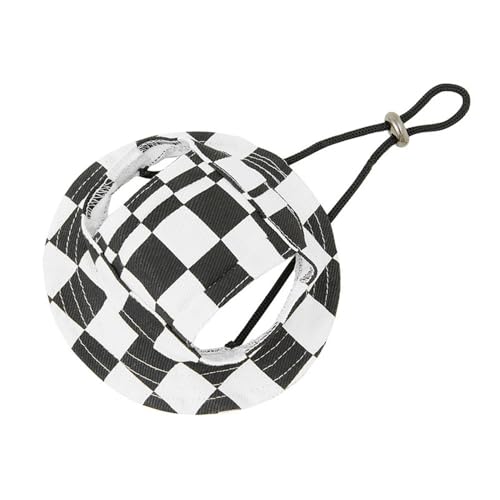 Hundemütze,Hunde Cappy 3 Stück Haustier-Hundehut, modisch, kariert, verstellbar, Baumwolle, for kleine und mittelgroße Hunde Katzen, atmungsaktiv, den Sommer, Sonnenhut(Black,L) von BANGHA