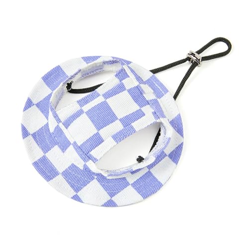 Hundemütze,Hunde Cappy 3 Stück Haustier-Hundehut, modisch, kariert, verstellbar, Baumwolle, for kleine und mittelgroße Hunde Katzen, atmungsaktiv, den Sommer, Sonnenhut(Purple,Samll) von BANGHA