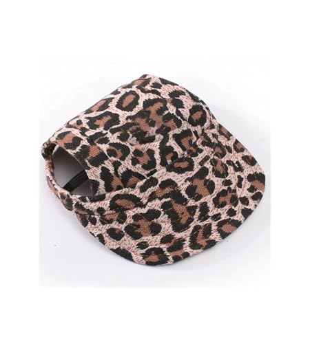 Hundemütze,Hunde Cappy 3-teiliges Haustier-Mützen-Hundehut-Baseball-Mütze Sommer-Canvas-Hundekappe Nur for kleine Hunde Outdoor-Zubehör Outdoor-Wandersport(D Leopard,S) von BANGHA