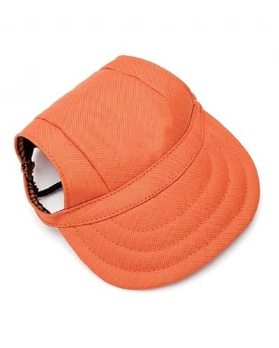 Hundemütze,Hunde Cappy 3-teiliges Haustier-Mützen-Hundehut-Baseball-Mütze Sommer-Canvas-Hundekappe Nur for kleine Hunde Outdoor-Zubehör Outdoor-Wandersport(F Orange,M) von BANGHA