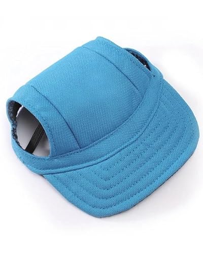 Hundemütze,Hunde Cappy 3-teiliges Haustier-Mützen-Hundehut-Baseball-Mütze Sommer-Canvas-Hundekappe Nur for kleine Hunde Outdoor-Zubehör Outdoor-Wandersport(H Blue,XL) von BANGHA