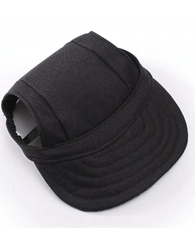 Hundemütze,Hunde Cappy 3-teiliges Haustier-Mützen-Hundehut-Baseball-Mütze Sommer-Canvas-Hundekappe Nur for kleine Hunde Outdoor-Zubehör Outdoor-Wandersport(I Black,XL) von BANGHA