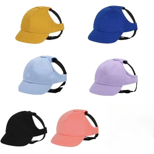 Hundemütze,Hunde Cappy Haustier-Baseballkappe, Einfarbig, Hundezubehör, Haustier-Paarhut, Verstellbar, Sonnenschutzhut for Teddy Corgi(Purple,XL (Neck 35-38.5 cm)) von BANGHA