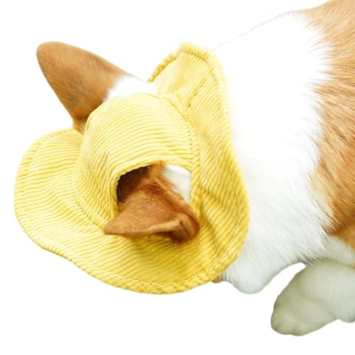 Hundemütze,Hunde Cappy Outdoor-Hut, verstellbare Sonnenblende, Kappe for kleine, mittelgroße und große Hunde, Welpen, Katzen, Sonnenhut for Laufen, Outdoor, Sommersport, Autofahren(Large Yellow) von BANGHA