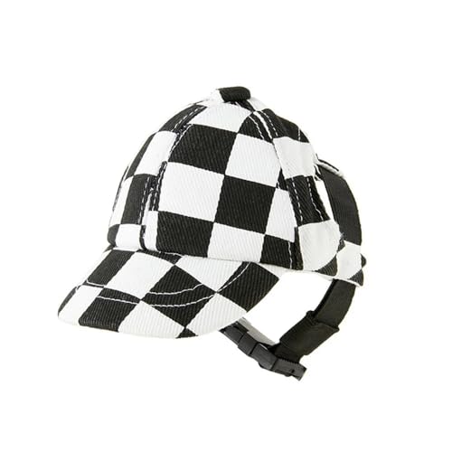 Hundemütze,Hunde Cappy Sportliche Hunde-Baseballkappe, Sonnenhut, Haustierkappe mit Ohrlöchern, verstellbar, for Welpen und Katzen, Outdoor-Outfit Haustiere, kleine große Kappe(Black,XL) von BANGHA