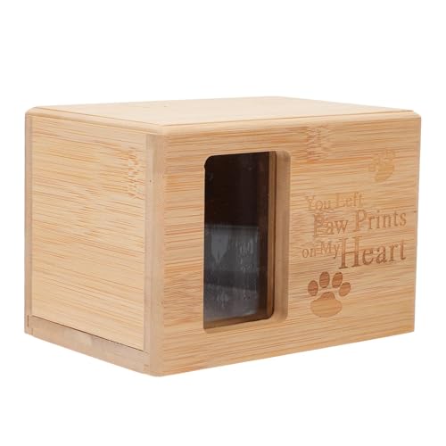Urne Hund,Urne Katze Bambusholzurne for Asche, Gedenkschatulle, langlebig, sicher, graviert, Bestattungsbedarf, Aufbewahrungsbox for Haustierkremationen, Heimtierbedarf von BANGHA