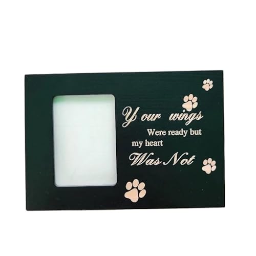 Urne Hund,Urne Katze Gedenkurne for Haustiere aus Massivholz – handgefertigte Katzen-/Hunde-Aschebox mit Fotorahmen und Tributgravur(Black) von BANGHA
