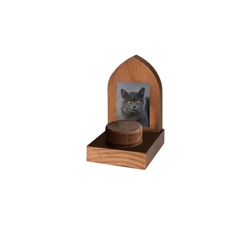 Urne Hund,Urne Katze Handgefertigte Haustierurnen aus Holz, Haus- und Kerzenhalter-Set, Bestattungsbedarf, Katzen- und Hundeurne for Asche, Haustier-Gedenkbox(Candle Holders) von BANGHA