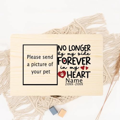 Urne Hund,Urne Katze Personalisierte Haustierurne Hundeasche Beerdigungsbox Haustierreste Holzbox Einäscherung Katzenasche Urnenbox(WD16-Design 6) von BANGHA