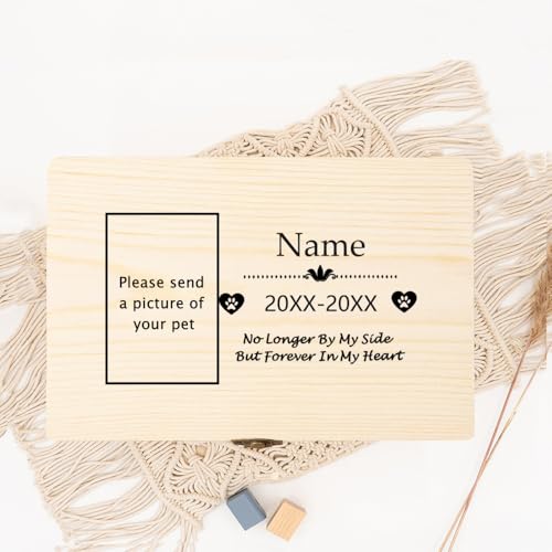 Urne Hund,Urne Katze Personalisierte Haustierurne Personalisieren Sie den Namen des Hundes Erinnerung Holzbox Asche Verlust Haustier Gedenkurnen for Hunde oder Katzen(WD18-Design 2) von BANGHA