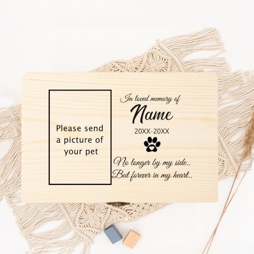 Urne Hund,Urne Katze Personalisierte Haustierurne Personalisieren Sie den Namen des Hundes Erinnerung Holzbox Asche Verlust Haustier Gedenkurnen for Hunde oder Katzen(WD18-Design 3) von BANGHA