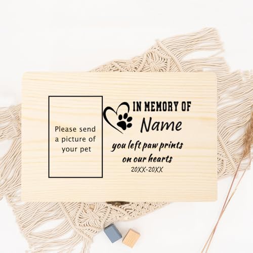 Urne Hund,Urne Katze Personalisierte Haustierurne Personalisieren Sie den Namen des Hundes Erinnerung Holzbox Asche Verlust Haustier Gedenkurnen for Hunde oder Katzen(WD18-Design 4) von BANGHA