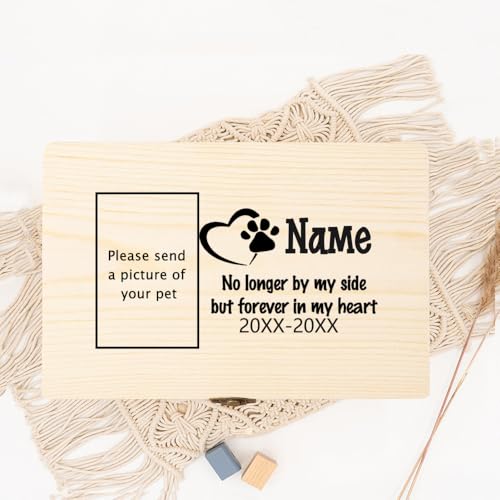 Urne Hund,Urne Katze Personalisierte Haustierurne Personalisieren Sie den Namen des Hundes Erinnerung Holzbox Asche Verlust Haustier Gedenkurnen for Hunde oder Katzen(WD18-Design 5) von BANGHA