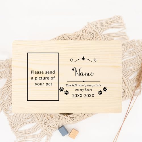 Urne Hund,Urne Katze Personalisierte Haustierurne Personalisieren Sie den Namen des Hundes Erinnerung Holzbox Asche Verlust Haustier Gedenkurnen for Hunde oder Katzen(WD18-Design 6) von BANGHA