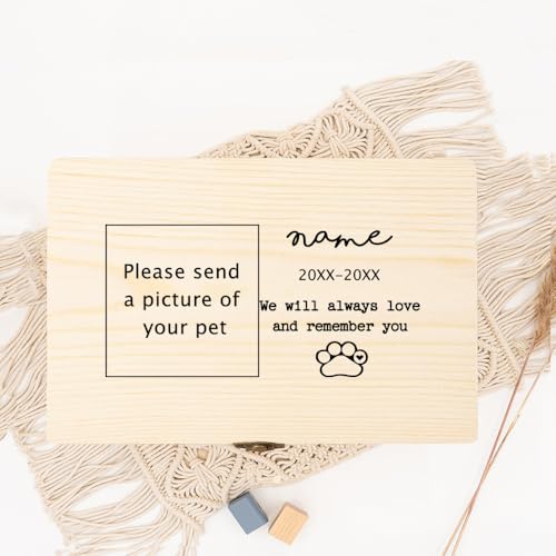 Urne Hund,Urne Katze Personalisiertes Haustierfoto, individueller Name, Urnen for die Überreste von Hunden oder Katzen, Asche, Verlust, Haustier-Denkmal, Erinnerungsbox for Hunde(WD15-Design 6) von BANGHA