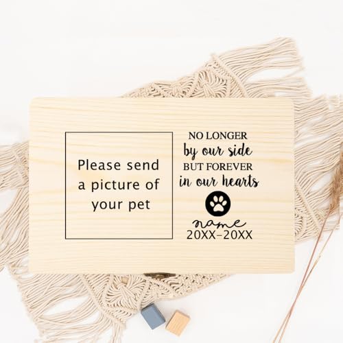 Urne Hund,Urne Katze Personalisiertes Haustierfoto, individueller Name, Urnen for die Überreste von Hunden oder Katzen, Asche, Verlust, Haustier-Denkmal, Erinnerungsbox for Hunde(WD15-Design 8) von BANGHA