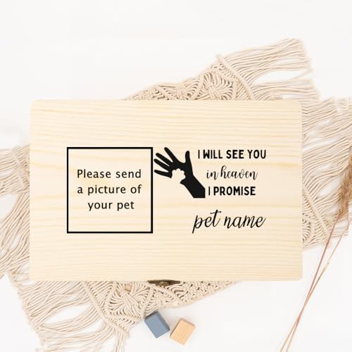 Urne Hund,Urne Katze Personalisiertes Haustierfoto Einäscherung Katzenasche Urnenbox Hundeasche Benutzerdefinierte Trauerbox Überreste Holzbox(WD11-Design 2) von BANGHA