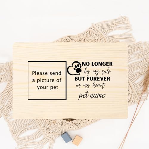 Urne Hund,Urne Katze Personalisiertes Haustierfoto Einäscherung Katzenasche Urnenbox Hundeasche Benutzerdefinierte Trauerbox Überreste Holzbox(WD11-Design 4) von BANGHA