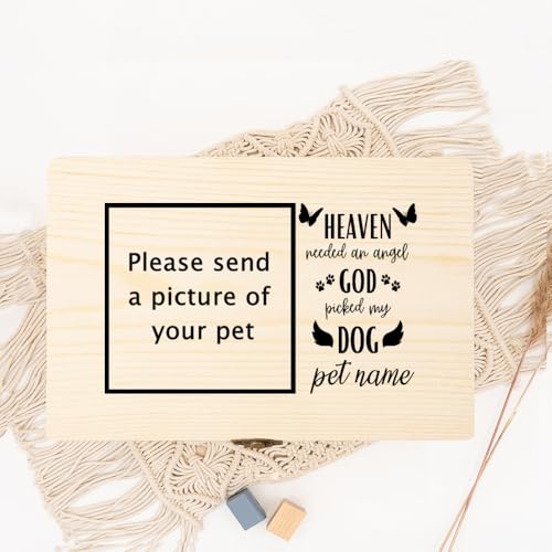 Urne Hund,Urne Katze Personalisiertes Haustierfoto Einäscherung Katzenasche Urnenbox Hundeasche Benutzerdefinierte Trauerbox Überreste Holzbox(WD11-Design 5) von BANGHA