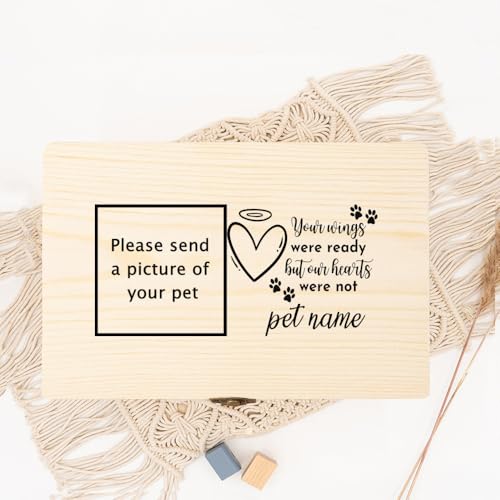 Urne Hund,Urne Katze Personalisiertes Haustierfoto Einäscherung Katzenasche Urnenbox Hundeasche Benutzerdefinierte Trauerbox Überreste Holzbox(WD11-Design 6) von BANGHA