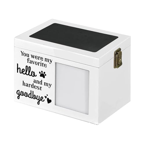 Urne Hund,Urne Katze Urne for Haustierasche, Andenkenurne mit Fotorahmen, versiegelt, langlebige Haustierurne aus Holz for den Verlust von Haustieren, Geschenk for Halsband, Kaninchen und Katzen(WHITE Urne Hund,Urne Katze Urne for Haustierasche, Andenkenurne mit Fotorahmen, versiegelt, langlebige Haustierurne aus Holz for den Verlust von Haustieren, Geschenk for Halsband, Kaninchen und Katzen(WHITE von BANGHA