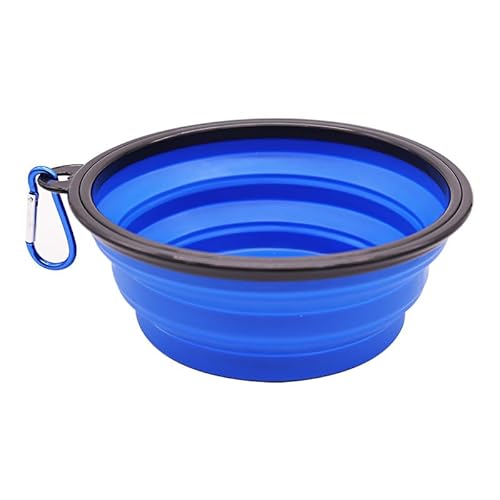 BANSHAN Große faltbare Hundenäpfe, 963 ml, Reisewasser-Futternäpfe, tragbar, faltbar, mit Karabinerverschluss, Blau BANSHAN Große faltbare Hundenäpfe, 963 ml, Reisewasser-Futternäpfe, tragbar, faltbar, mit Karabinerverschluss, Blau von BANSHAN