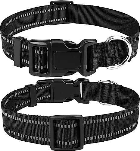 BANSHAN Hundehalsband, reflektierendes Hundehalsband, geeignet für kleine und mittelgroße Hunde, weiches Neopren, verstellbares Basic-Hundehalsband, Welpenhalsband, mit Schnellverschluss-Schnalle, L BANSHAN Hundehalsband, reflektierendes Hundehalsband, geeignet für kleine und mittelgroße Hunde, weiches Neopren, verstellbares Basic-Hundehalsband, Welpenhalsband, mit Schnellverschluss-Schnalle, L von BANSHAN