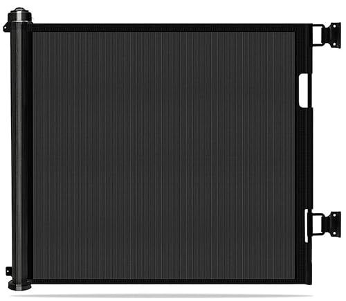 BANTASE Einziehbares Babygitter 86 cm X 300 cm Treppenschutzgitterrolle for Babys Und Haustiere, Hunde, Ausziehbare Absperrgitter(Schwarz) von BANTASE