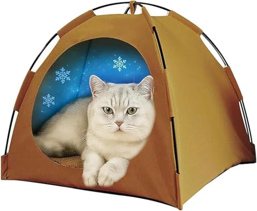 BANTASE Hundehütte, Warmes Und Gemütliches Katzenhöhlenbett for Den Innenbereich, Faltbares Süßes Katzenhaus, Mit Kühlkissen, Bequemes(A,X-Large) von BANTASE