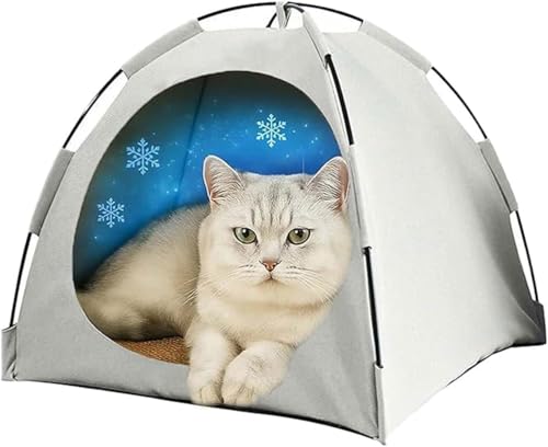 BANTASE Hundehütte, Warmes Und Gemütliches Katzenhöhlenbett for Den Innenbereich, Faltbares Süßes Katzenhaus, Mit Kühlkissen, Bequemes(B,Medium) von BANTASE
