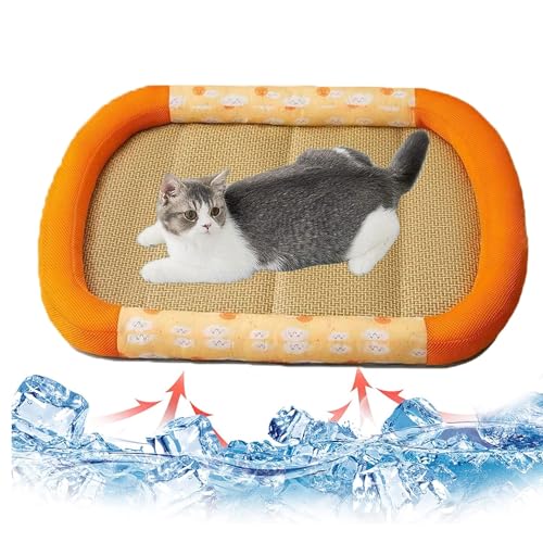 BANTASE Kühlmatte Für Hunde 80 X 60 cm Selbstkühlende Hundematte Sommer Matte Für Hunde Welpen Katzen Ice Silk Pet Selbstkühlende Matten Katzen Haustiere Kältematte Für Sofaboden Haustierbett(A,M) BANTASE Kühlmatte Für Hunde 80 X 60 cm Selbstkühlende Hundematte Sommer Matte Für Hunde Welpen Katzen Ice Silk Pet Selbstkühlende Matten Katzen Haustiere Kältematte Für Sofaboden Haustierbett(A,M) von BANTASE