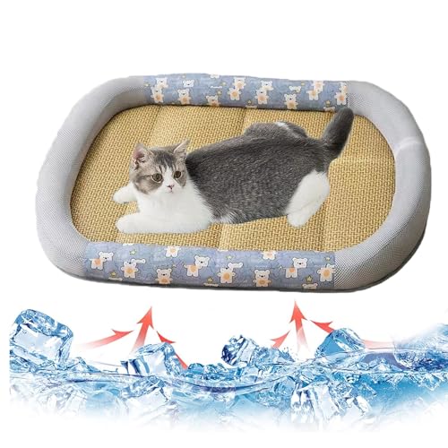 BANTASE Kühlmatte Für Hunde Selbstkühlend, Premium Kühlmatte Für Hunde Den Sommer, Washable Dog Cooling Mat Ice Silk Cooling Mat, Suitable for All Types of Pets(C,XL) von BANTASE