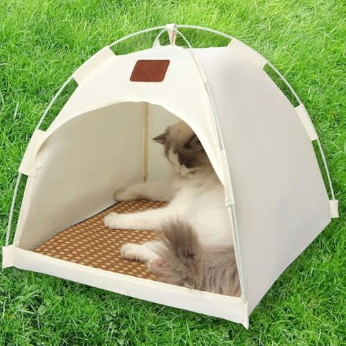 BANTASE Kühlmatte Hunde Katzen Für Sommer Kühlende Haustiermatte Selbstkühlend Waschbar Kühlpad wasserdichte Kühlkissen rutschfeste Komfortabel Kühlbett(A,L(48cm*48cm*42cm)) von BANTASE