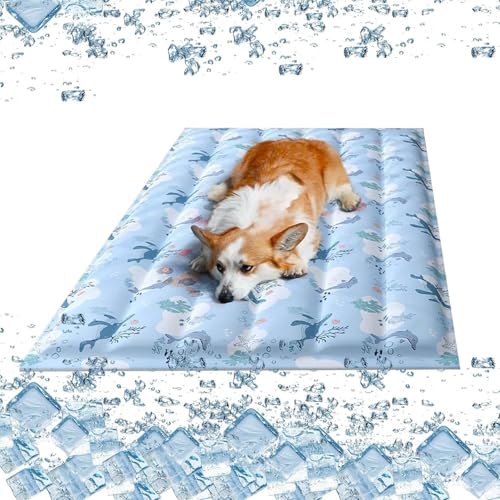 BANTASE Kühlmatte for Haustiere, 40 X 50 cm, Sommermatte for Hunde Und Katzen, Leicht Zu Reinigen, Selbstkühlendes, Bequemes Kissen(H,Medium) von BANTASE