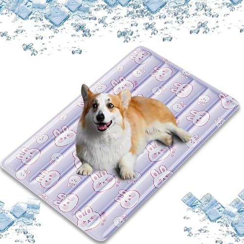 BANTASE Kühlmatte for Haustiere, Eisseide for Hunde Und Katzen, rutschfeste Hundekühlmatte, Weiches Sommerkühlkissen for Haustiere(D,Small) von BANTASE