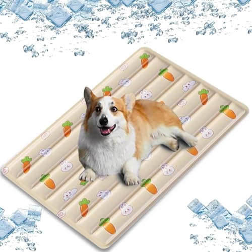 BANTASE Kühlmatte for Haustiere, Eisseide for Hunde Und Katzen, rutschfeste Hundekühlmatte, Weiches Sommerkühlkissen for Haustiere(G,Small) von BANTASE