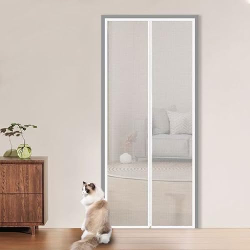 Verstärkte Haustier-Fliegengittertür 120 × 220 Cm Netz-Kunststoff-Vorhangtür Verhindert Das Entkommen Von Haustieren Türvorhänge Verdickte Haustierresistente Netz-Fliegengittertür For Wohnzimmer For T von BANTASE