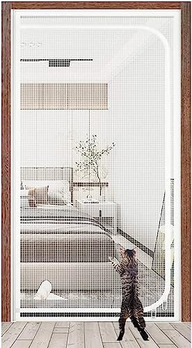 Verstärkte Haustier-Fliegengittertür 120 × 220 Cm Netz-Kunststoff-Vorhangtür Verhindert Das Entkommen Von Haustieren Türvorhänge Verdickte Haustierresistente Netz-Fliegengittertür For Wohnzimmer For T von BANTASE