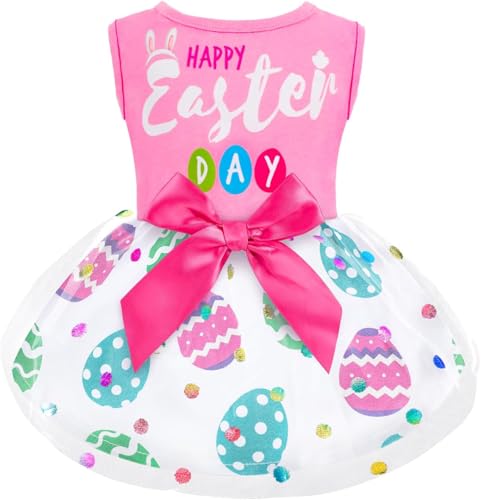 BAOBICUTE Süßes Oster-Hundekleid mit Haseneiern, Osterkleidung, rosa Tüll, Haustier-Outfit mit Schleife für kleine Hunde, Welpen, Katzen, Mädchen BAOBICUTE Süßes Oster-Hundekleid mit Haseneiern, Osterkleidung, rosa Tüll, Haustier-Outfit mit Schleife für kleine Hunde, Welpen, Katzen, Mädchen von BAOBICUTE